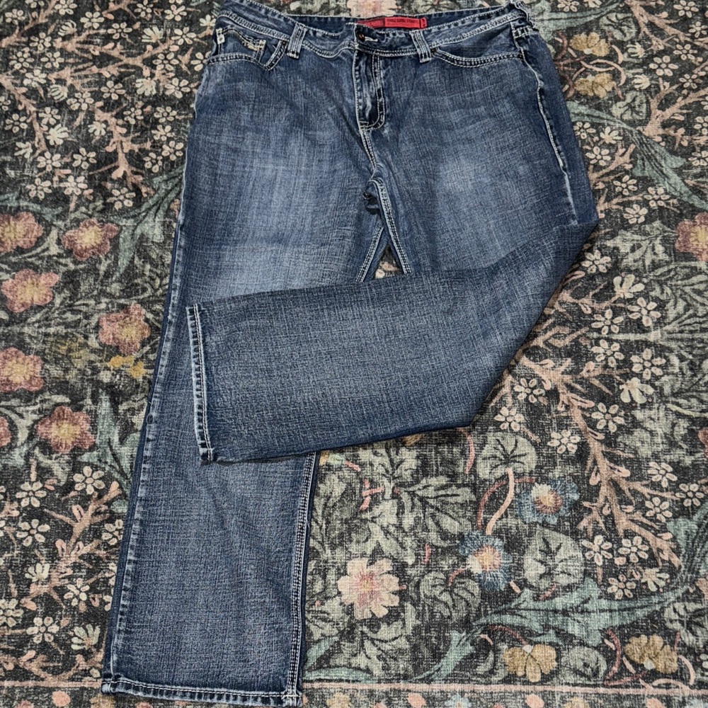 Relaxed Straight Leg Rock & Roll Denim Jeans for Men